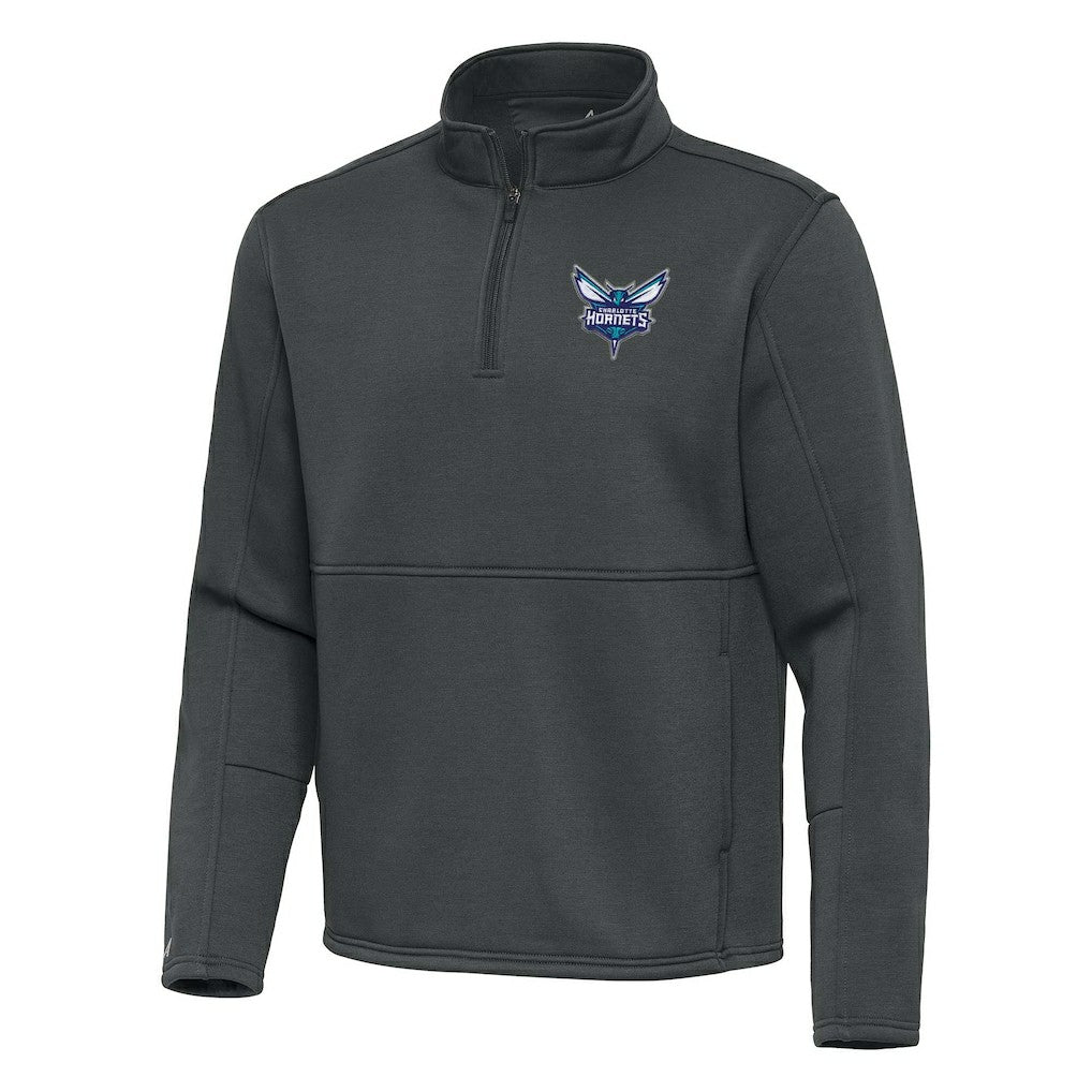 NBA - Charlotte Hornets Antigua Twist Quarter-Zip Pullover Top - Pewter
