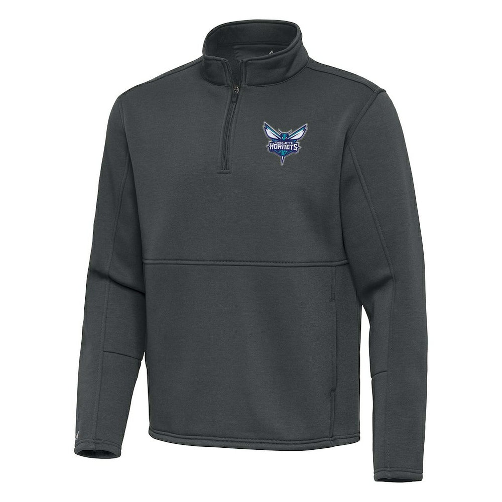 NBA - Charlotte Hornets Antigua Twist Quarter-Zip Pullover Top - Pewter