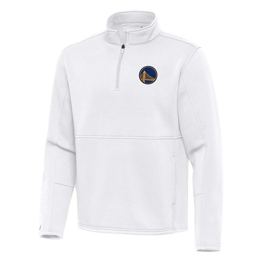 NBA - Golden State Warriors Antigua Twist Quarter-Zip Pullover Top - White
