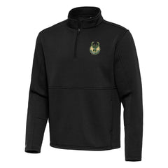 NBA - Milwaukee Bucks Antigua Twist Quarter-Zip Pullover Top - Black