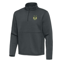 NBA - Milwaukee Bucks Antigua Twist Quarter-Zip Pullover Top - Pewter