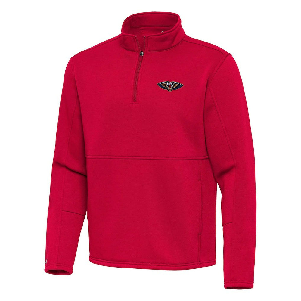 NBA - New Orleans Pelicans Antigua Twist Quarter-Zip Pullover Top - Red
