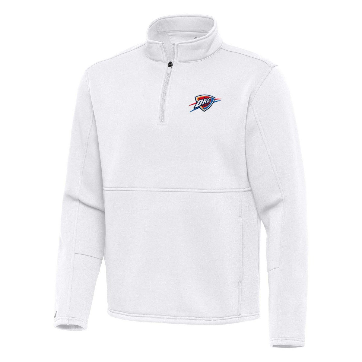 NBA - Oklahoma City Thunder Antigua Twist Quarter-Zip Pullover Top - White