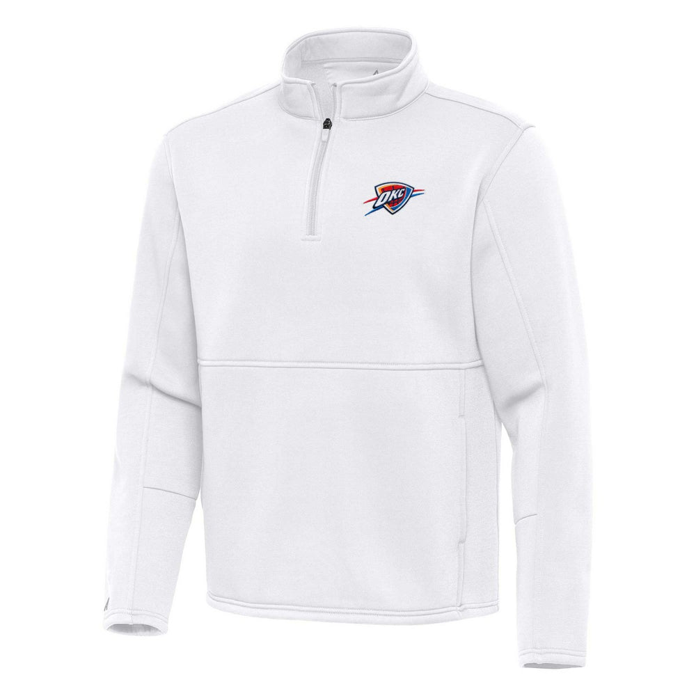 NBA - Oklahoma City Thunder Antigua Twist Quarter-Zip Pullover Top - White