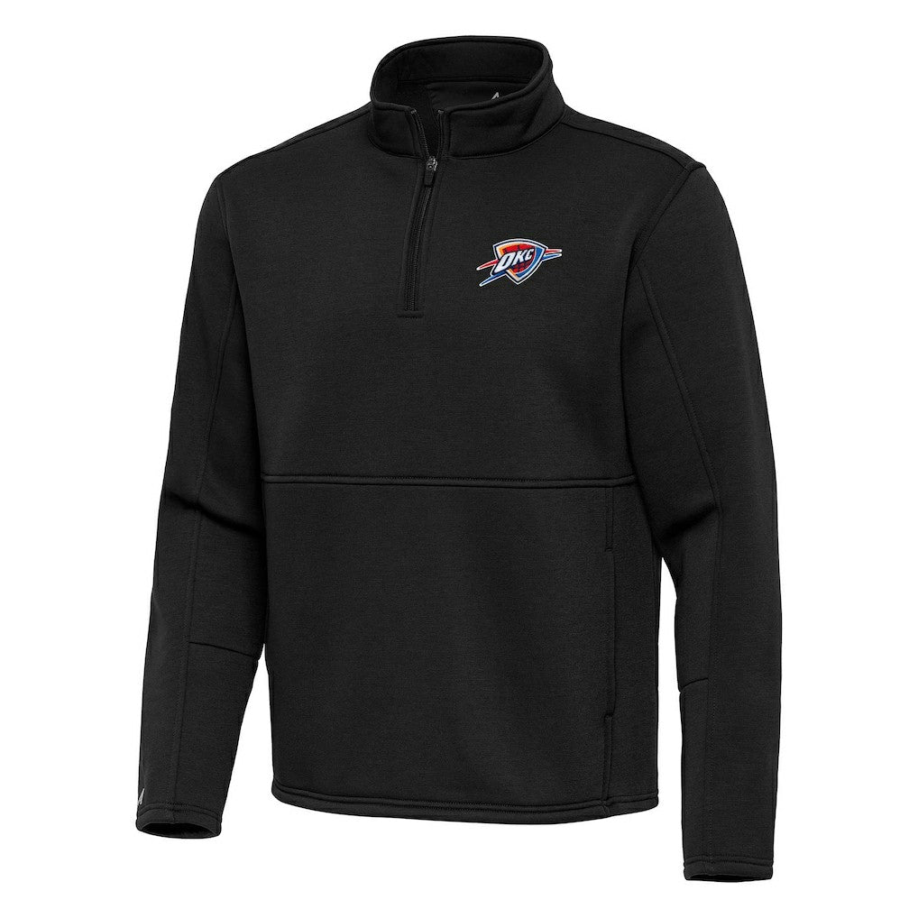 NBA - Oklahoma City Thunder Antigua Twist Quarter-Zip Pullover Top - Black