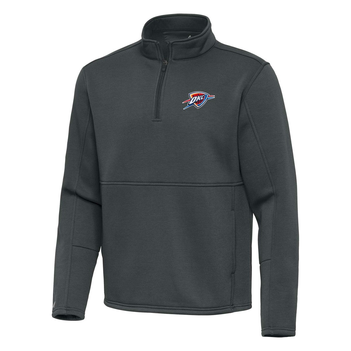 NBA - Oklahoma City Thunder Antigua Twist Quarter-Zip Pullover Top - Pewter