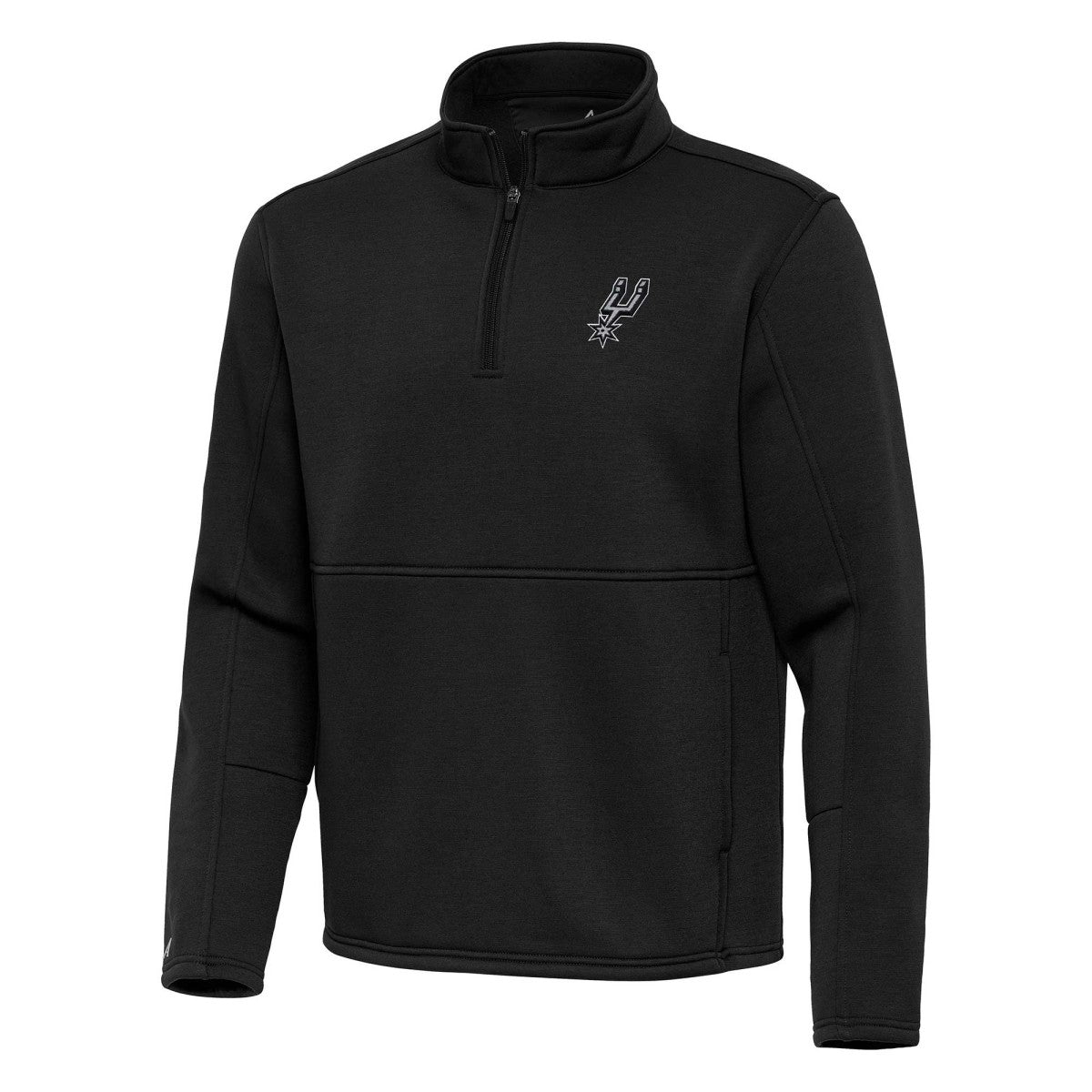 NBA - San Antonio Spurs Antigua Twist Quarter-Zip Pullover Top - Black