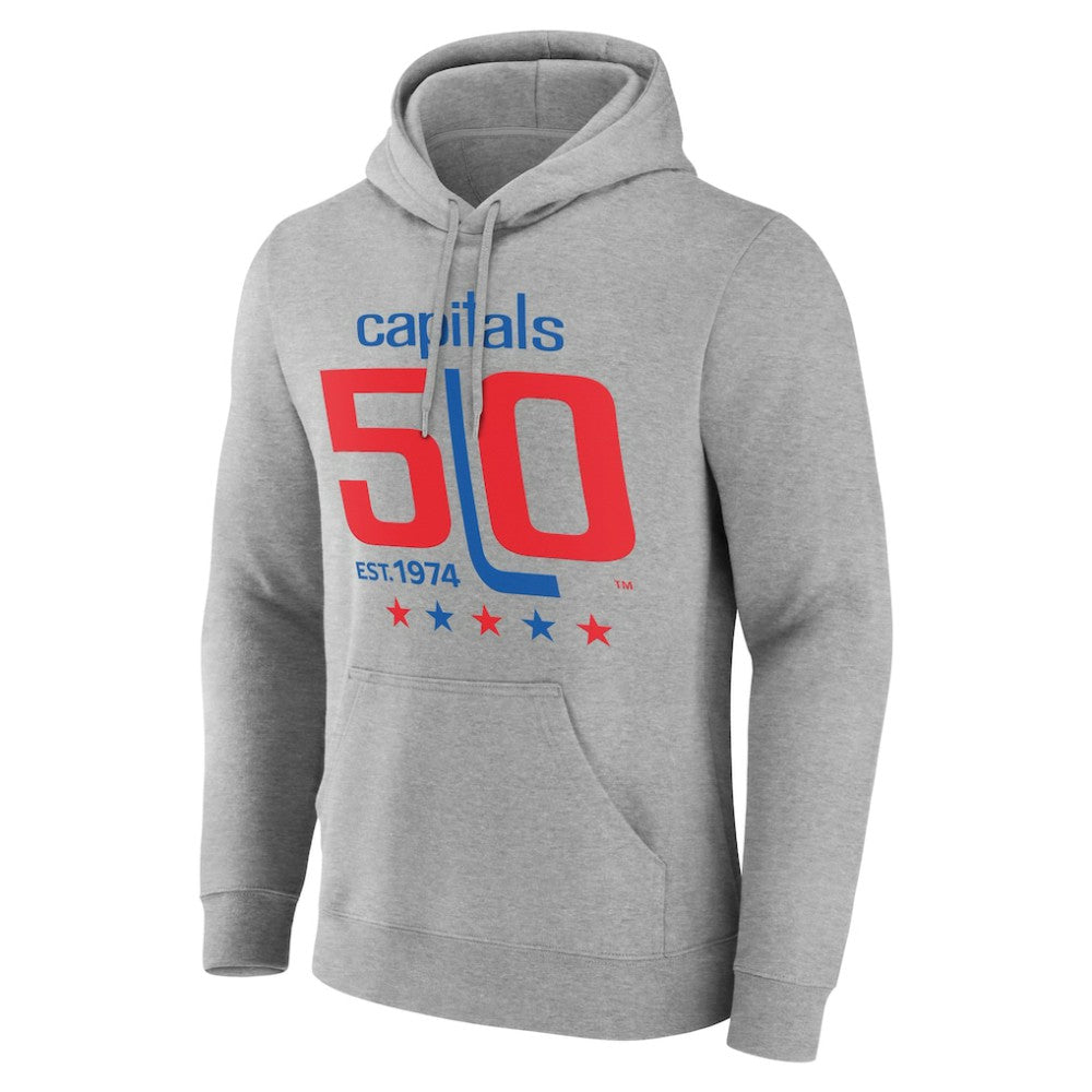 Washington Capitals 50th Anniversary Pullover Hoodie Gray