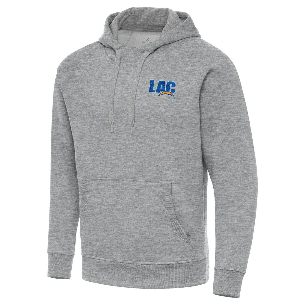 Men's Los Angeles Chargers Antigua Victory Pullover Hoodie Heather Gray - NFL