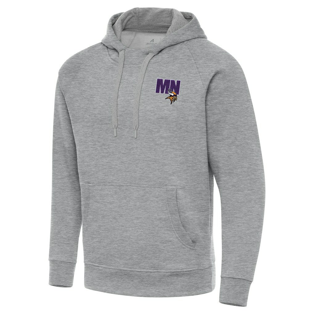 Men's Minnesota Vikings Antigua Victory Pullover Hoodie Heather Gray - NFL