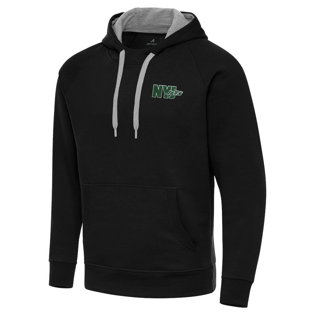 Men's New York Jets Antigua Victory Pullover Hoodie Black - NFL