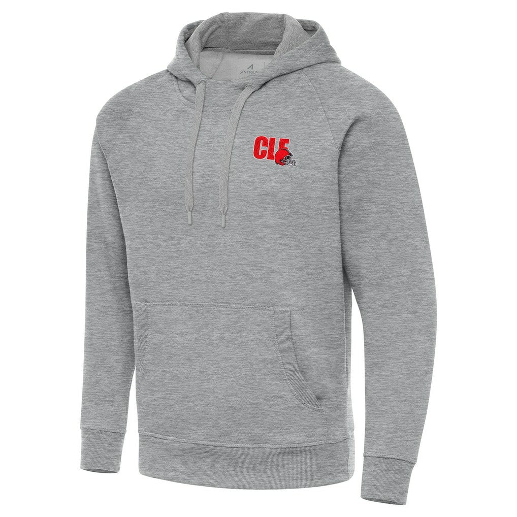 Men's Cleveland Browns Antigua Victory Pullover Hoodie Heather Gray - NFL