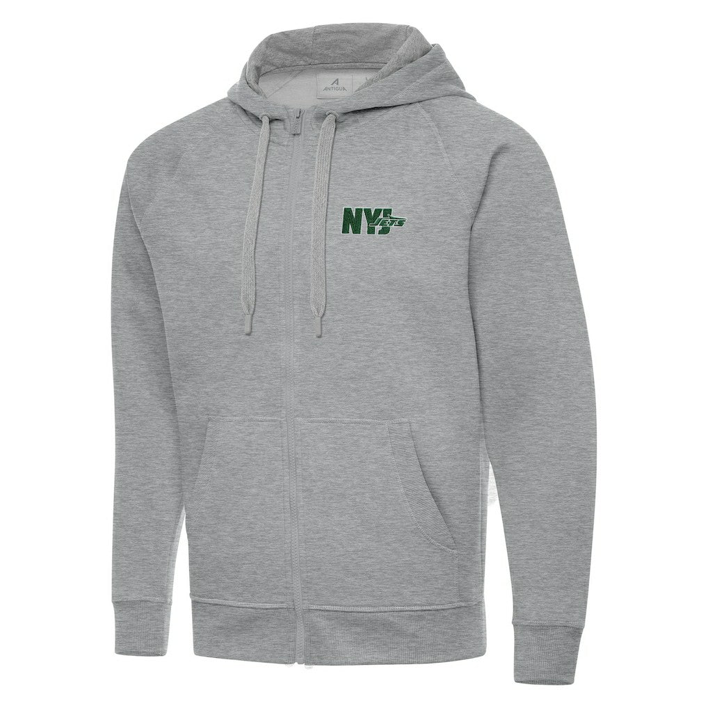 Men's New York Jets Antigua Victory Full-Zip Hoodie Heather Gray - NFL