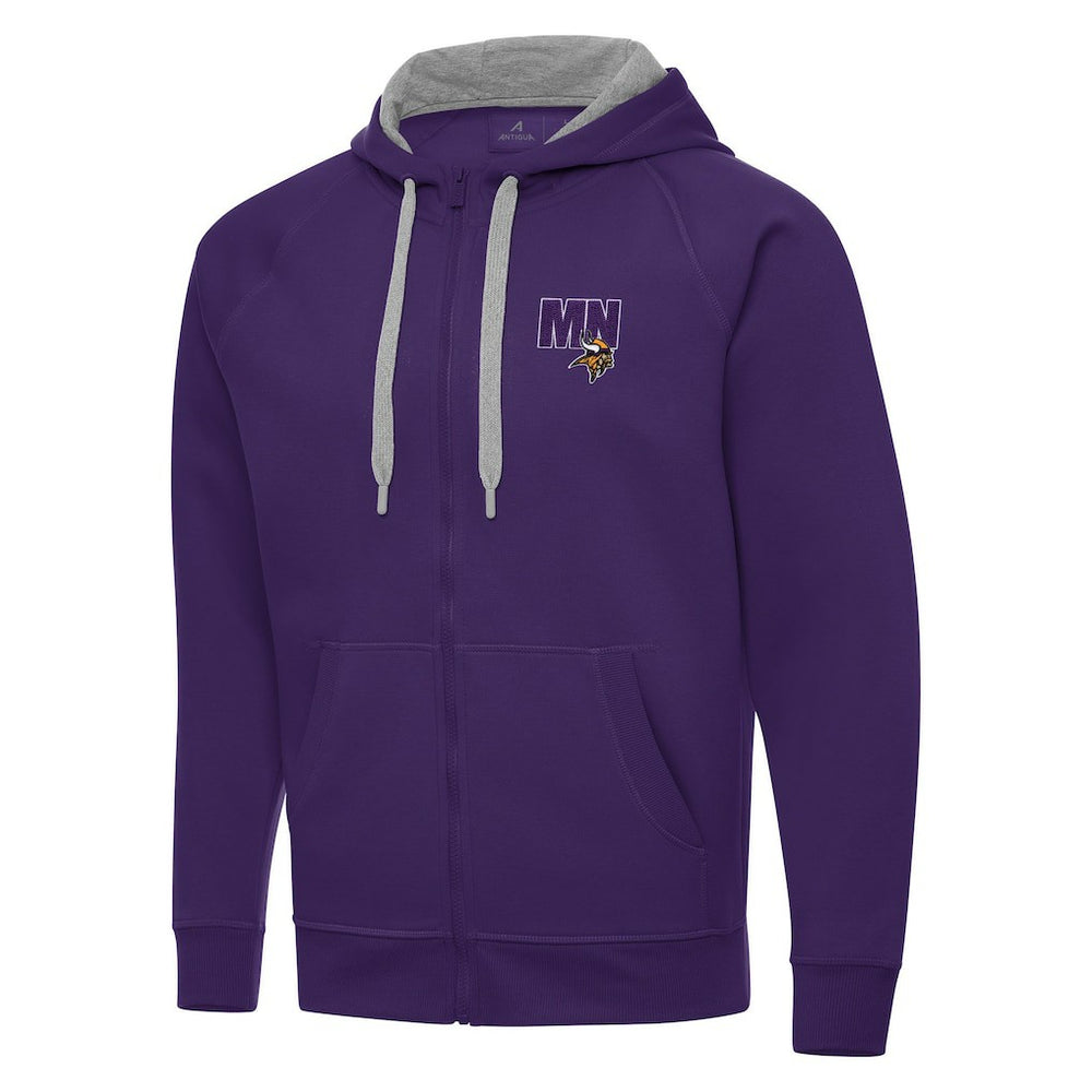 Men's Minnesota Vikings Antigua Victory Full-Zip Hoodie Purple - NFL