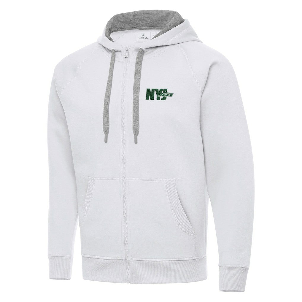 Men's New York Jets Antigua Victory Full-Zip Hoodie White - NFL