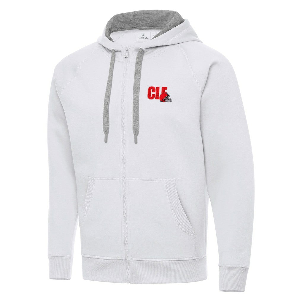 Men's Cleveland Browns Antigua Victory Full-Zip Hoodie White - NFL