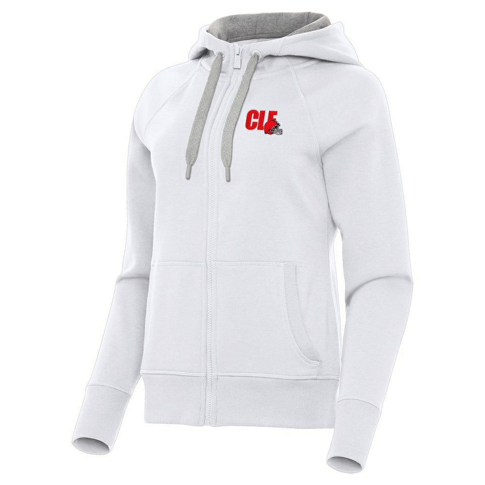 Cleveland Browns Antigua Women's Victory Full-Zip Hoodie White - NFL