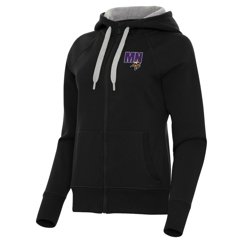 Minnesota Vikings Antigua Women's Victory Full-Zip Hoodie Black - NFL