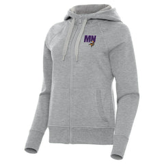 Minnesota Vikings Antigua Women's Victory Full-Zip Hoodie Heather Gray - NFL