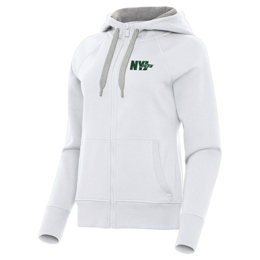 New York Jets Antigua Women's Victory Full-Zip Hoodie White - NFL
