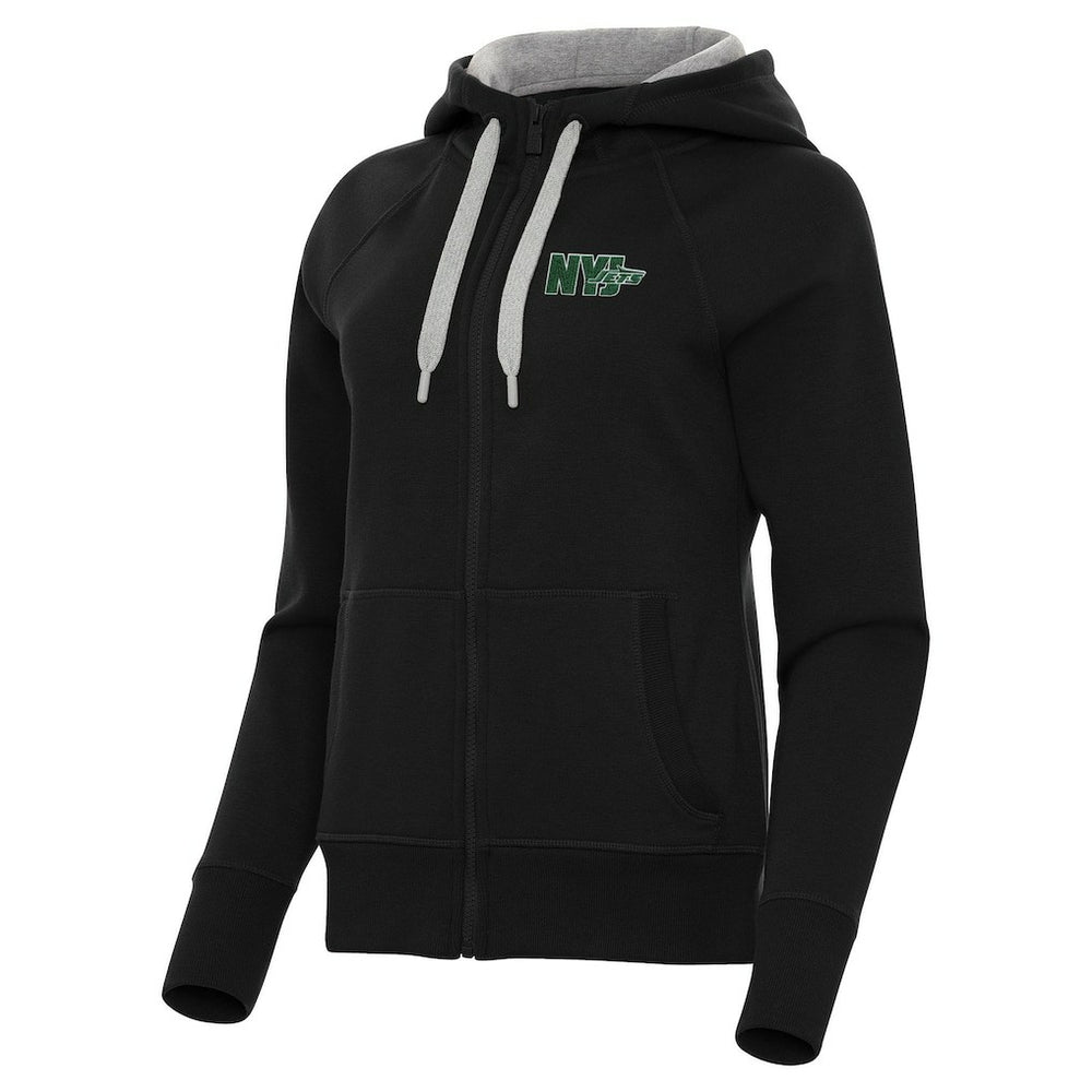 New York Jets Antigua Women's Victory Full-Zip Hoodie Black - NFL