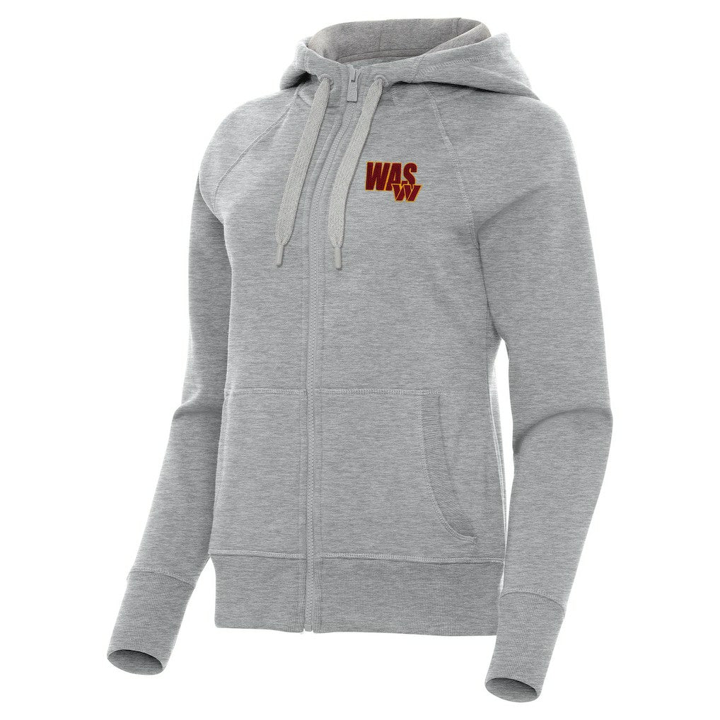 Washington Commanders Antigua Women's Victory Full-Zip Hoodie Heather Gray - NFL