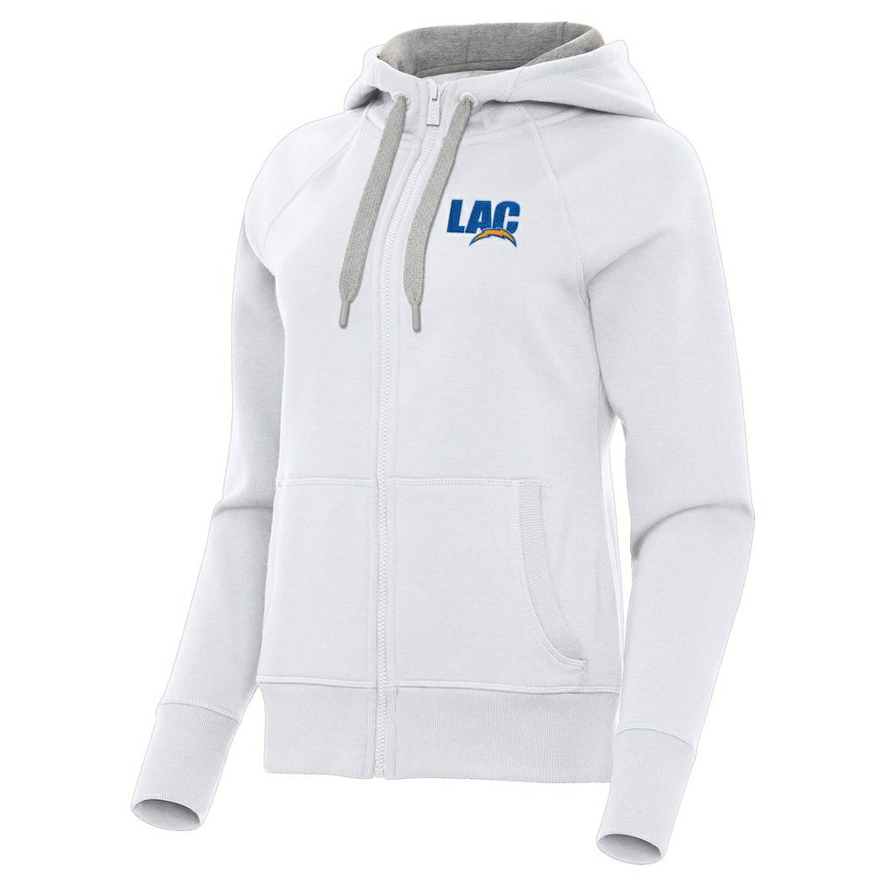 Los Angeles Chargers Antigua Women's Victory Full-Zip Hoodie White - NFL
