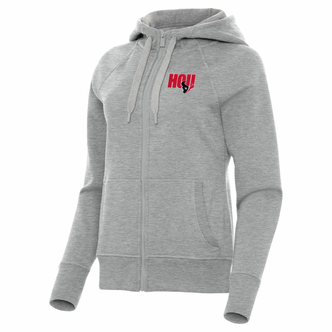 Houston Texans Antigua Women's Victory Full-Zip Hoodie Heather Gray - NFL