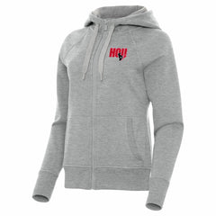Houston Texans Antigua Women's Victory Full-Zip Hoodie Heather Gray - NFL