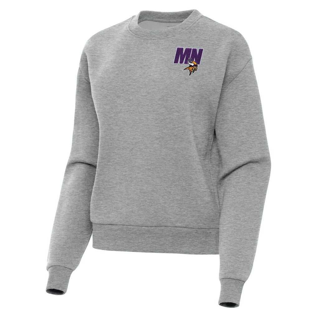 Minnesota Vikings Antigua Women's Victory Pullover Sweatshirt Heather Gray - NFL
