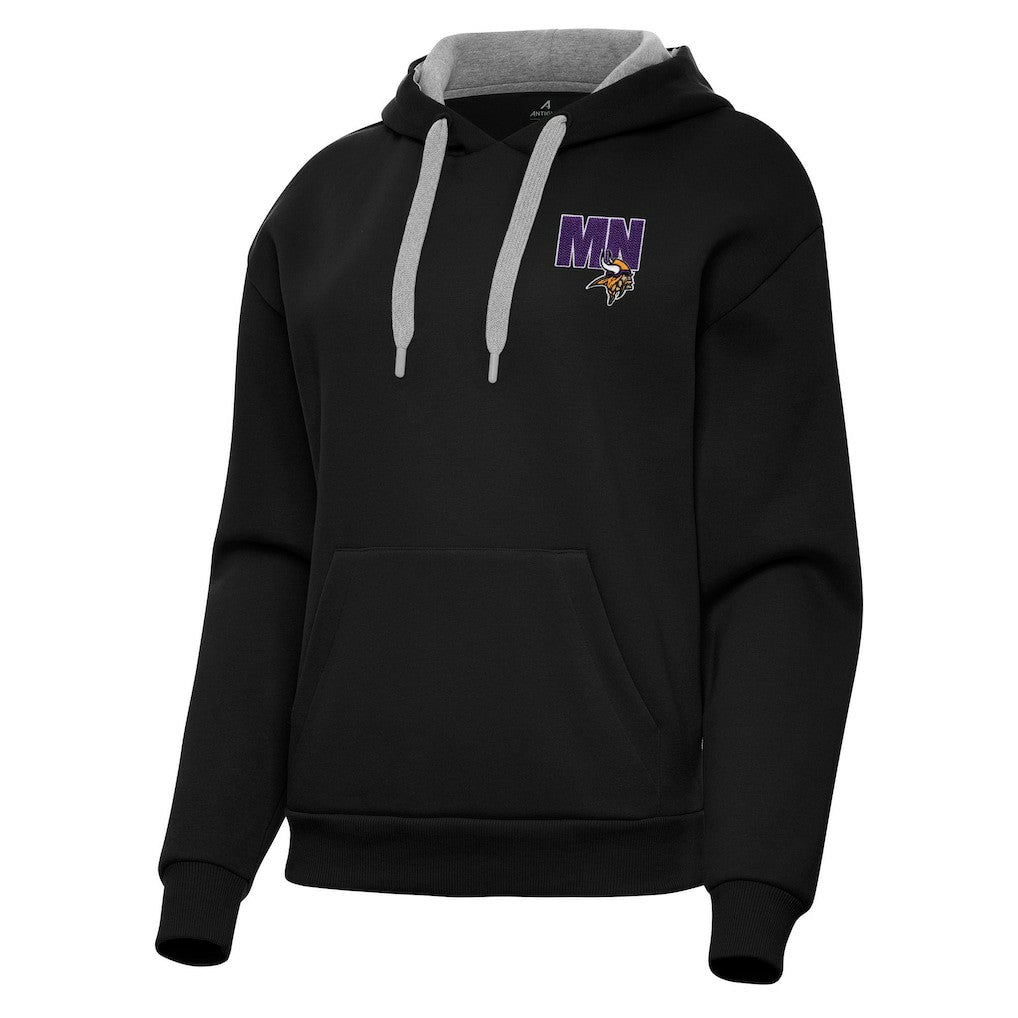 Minnesota Vikings Antigua Women's Victory Pullover Hoodie Black - NFL