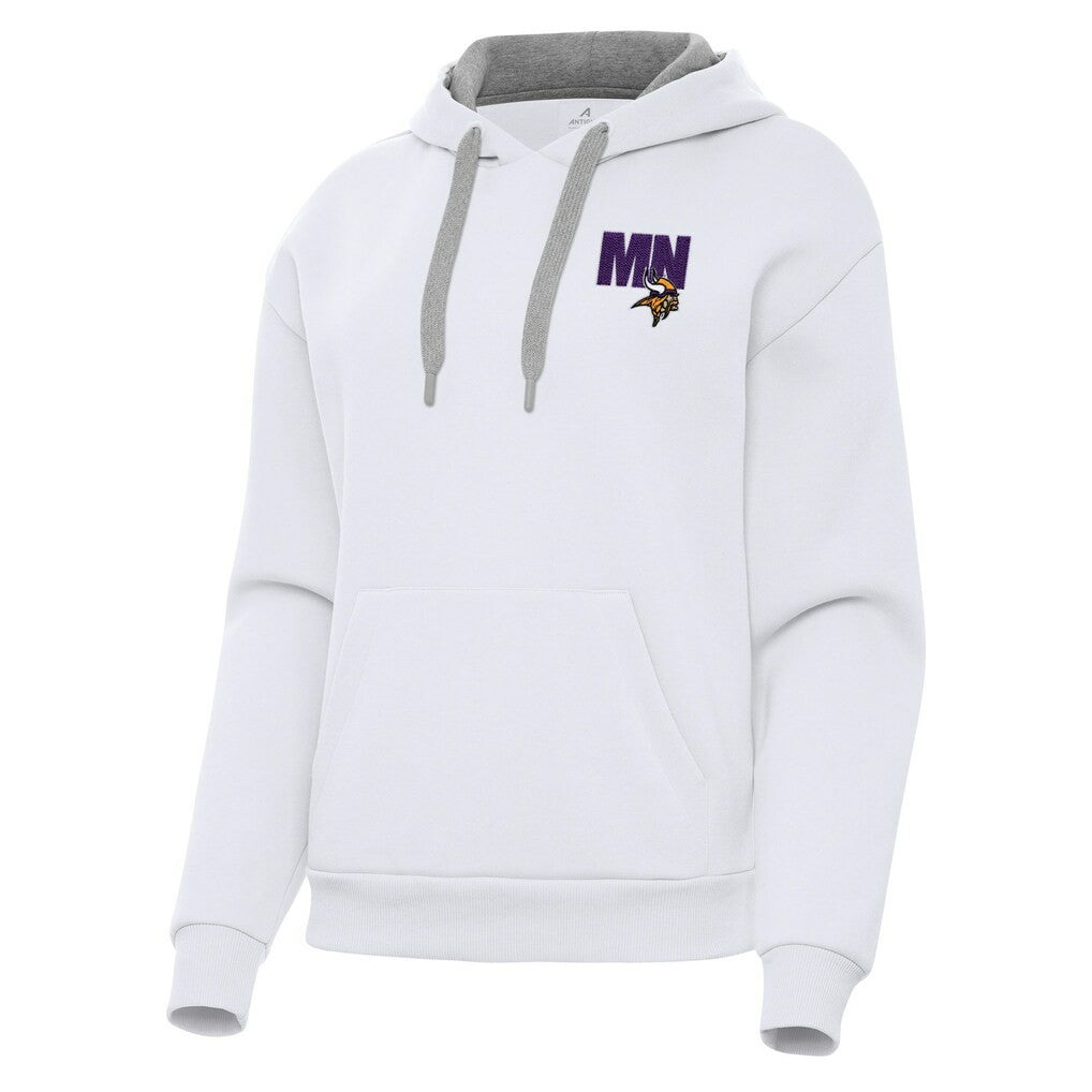 Minnesota Vikings Antigua Women's Victory Pullover Hoodie White - NFL
