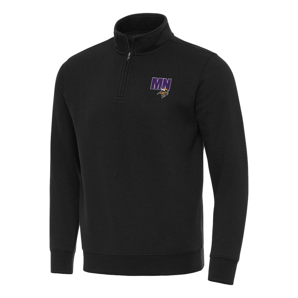 Minnesota Vikings Antigua Men's Victory Quarter-Zip Sweatshirt Black - NFL