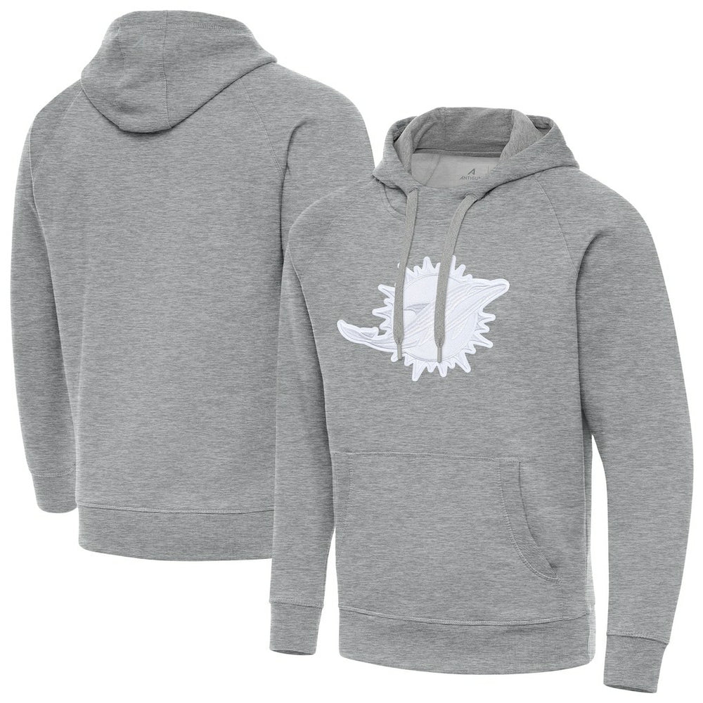 Miami Dolphins Antigua Victory Pullover Hoodie Heather Gray - NFL