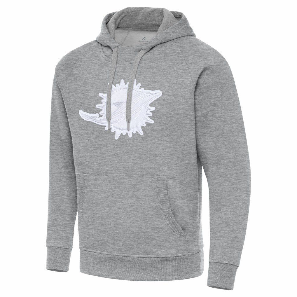 Miami Dolphins Antigua Victory Pullover Hoodie Heather Gray - NFL