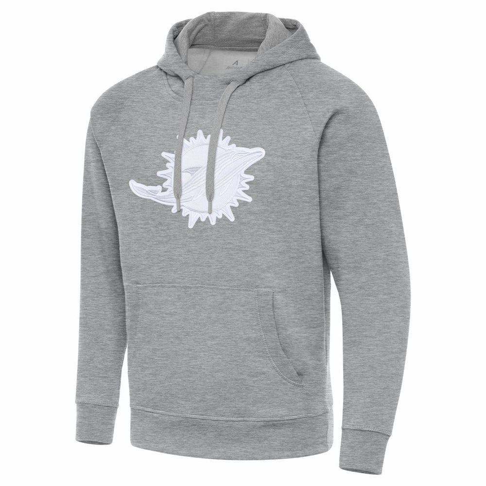 Miami Dolphins Antigua Victory Pullover Hoodie Heather Gray - NFL