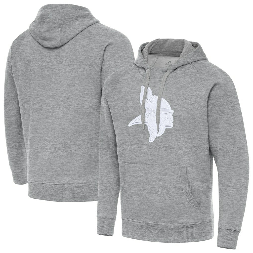 Minnesota Vikings Antigua Victory Pullover Hoodie Heather Gray - NFL