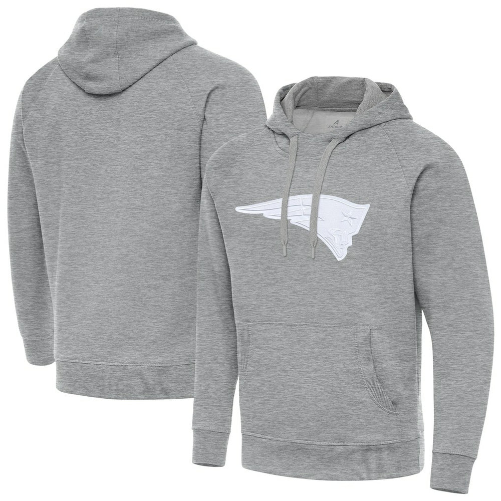 New England Patriots Antigua Victory Pullover Hoodie Heather Gray - NFL