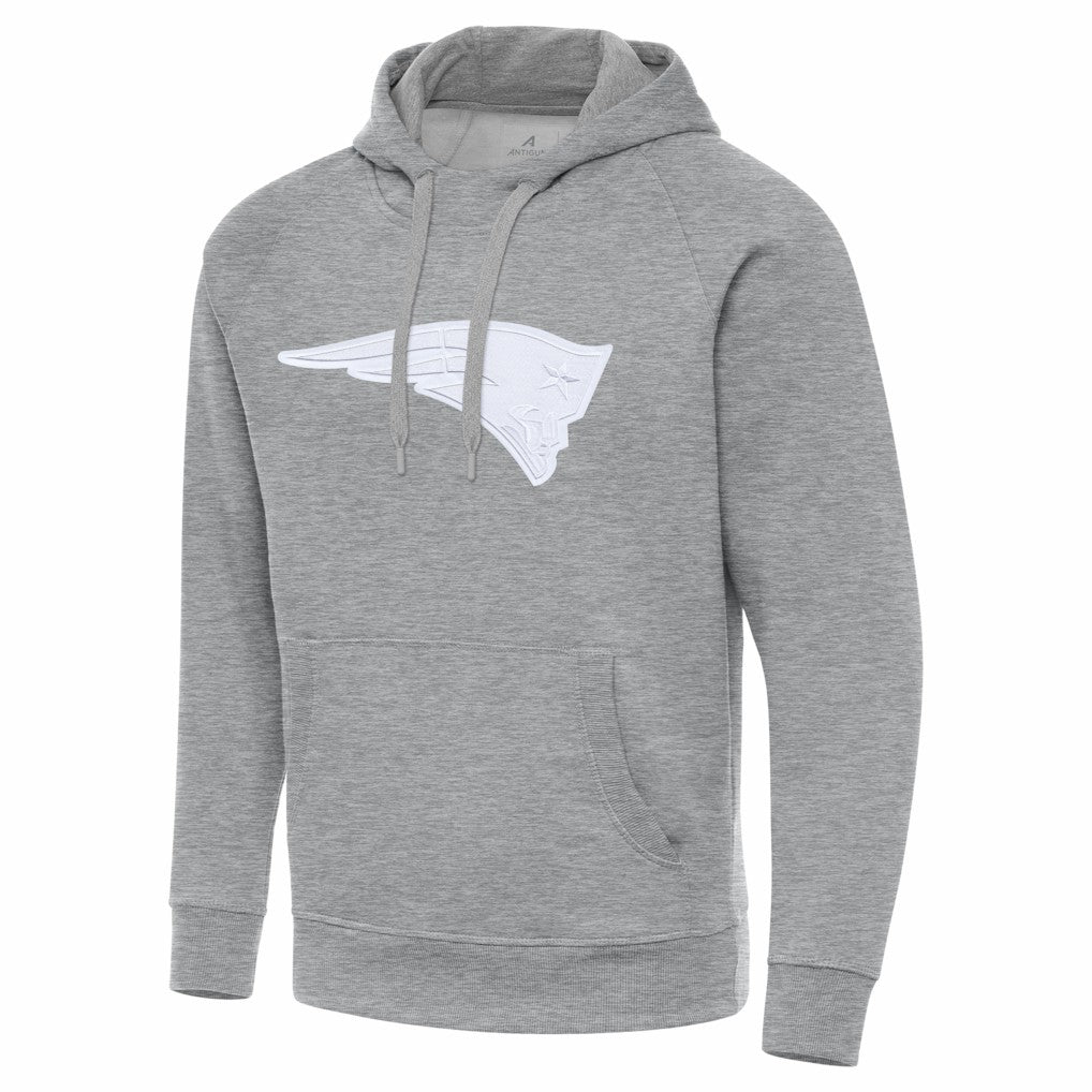 New England Patriots Antigua Victory Pullover Hoodie Heather Gray - NFL