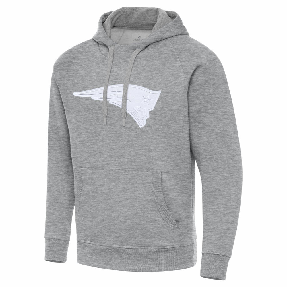 New England Patriots Antigua Victory Pullover Hoodie Heather Gray - NFL