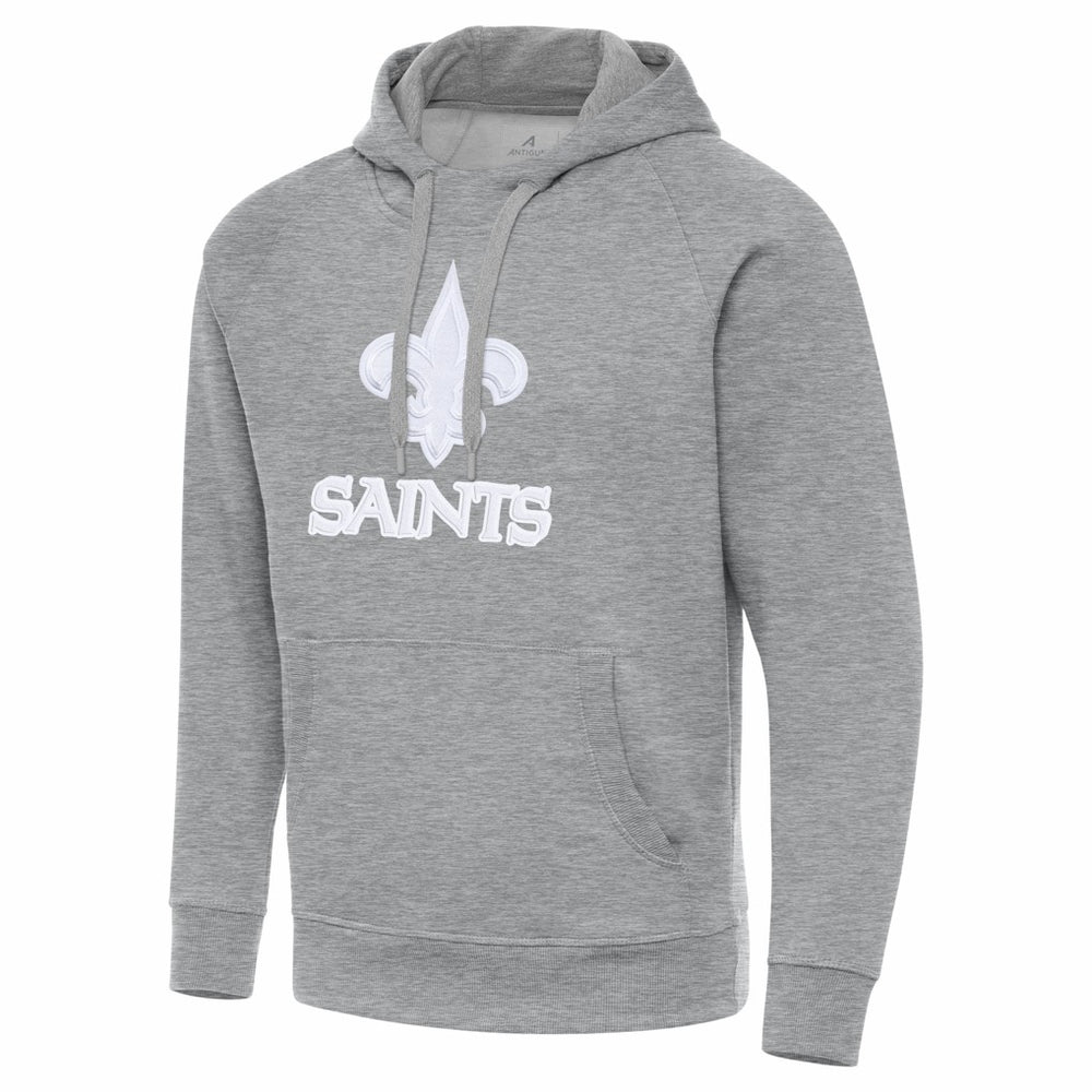 New Orleans Saints Antigua Victory Pullover Hoodie Heather Gray - NFL