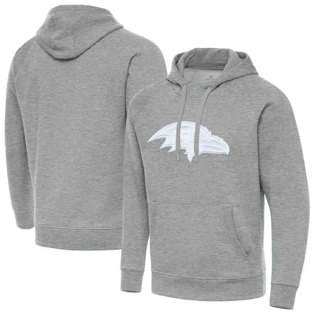 Baltimore Ravens Antigua Victory Pullover Hoodie Heather Gray - NFL