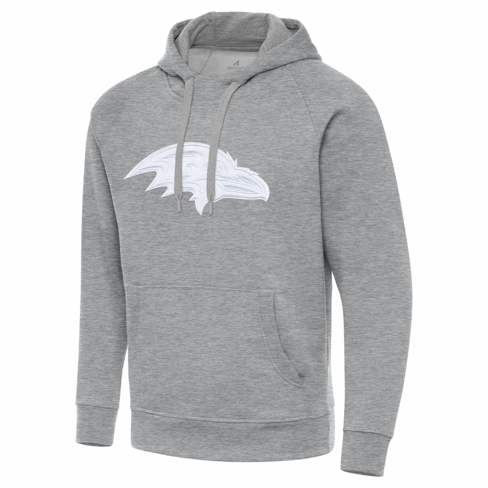 Baltimore Ravens Antigua Victory Pullover Hoodie Heather Gray - NFL