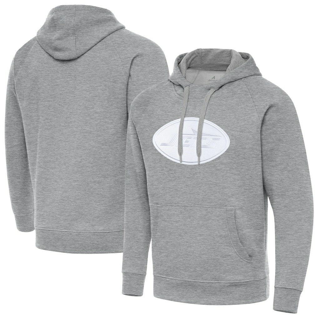 New York Jets Antigua Victory Pullover Hoodie Heather Gray - NFL
