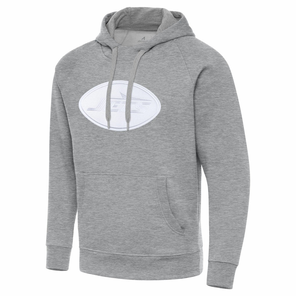 New York Jets Antigua Victory Pullover Hoodie Heather Gray - NFL