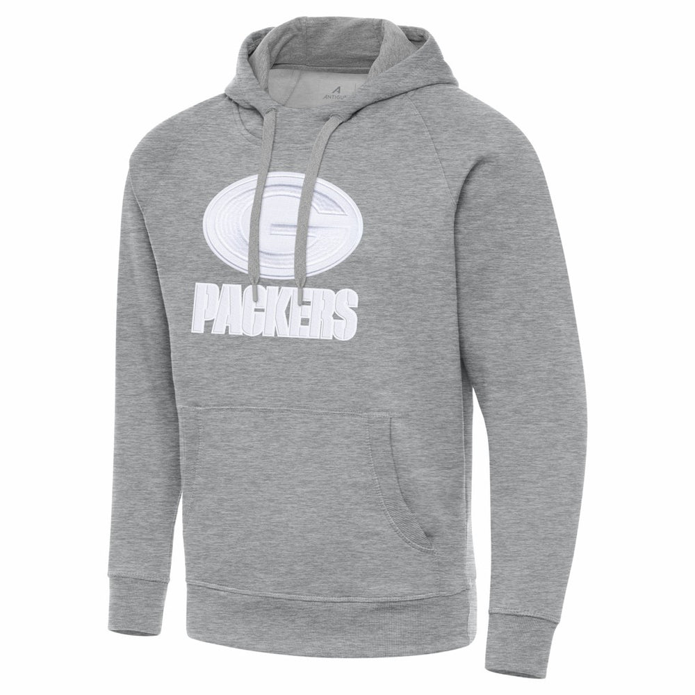 Green Bay Packers Antigua Victory Pullover Hoodie Heather Gray - NFL