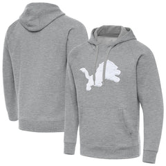 Detroit Lions Antigua Victory Pullover Hoodie Heather Gray - NFL