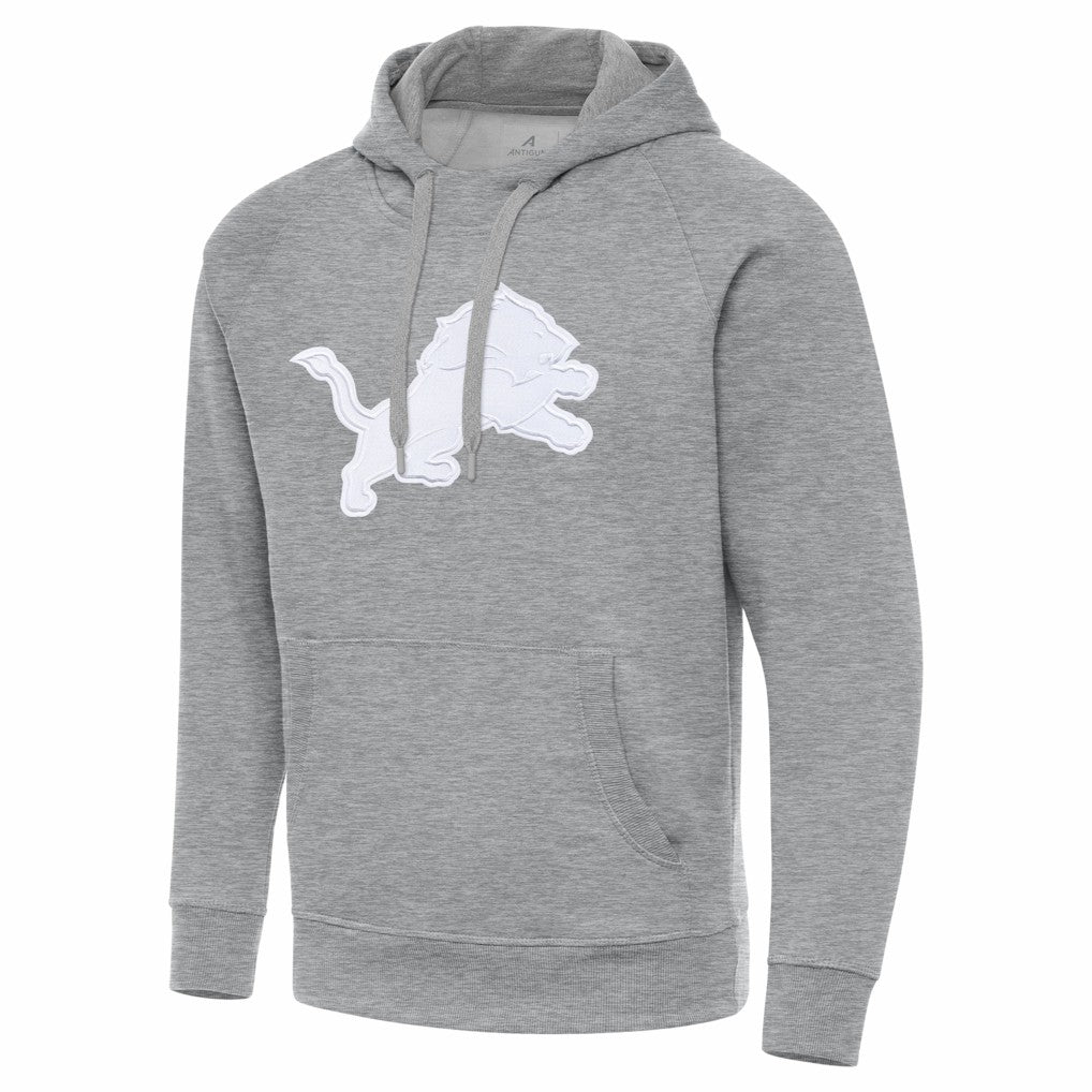 Detroit Lions Antigua Victory Pullover Hoodie Heather Gray - NFL