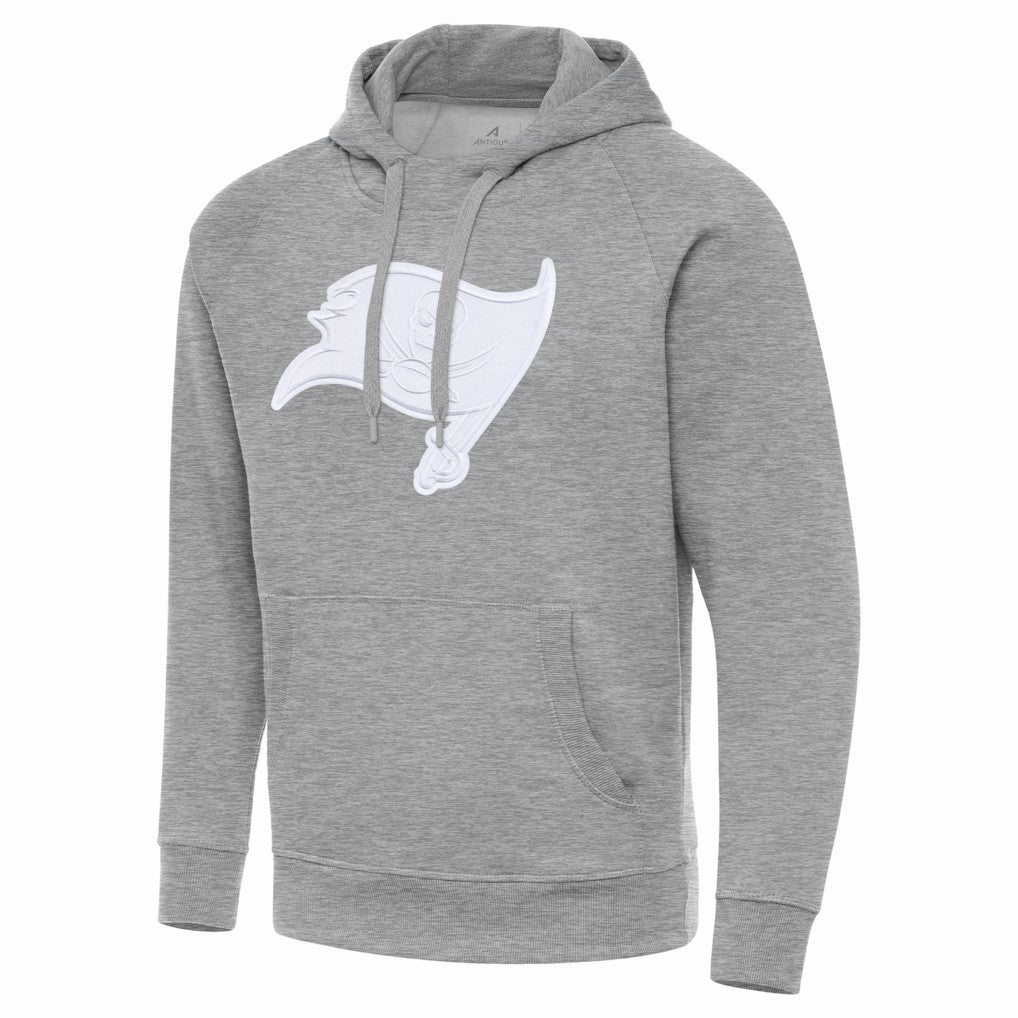 Tampa Bay Buccaneers Antigua Victory Pullover Hoodie Heather Gray - NFL