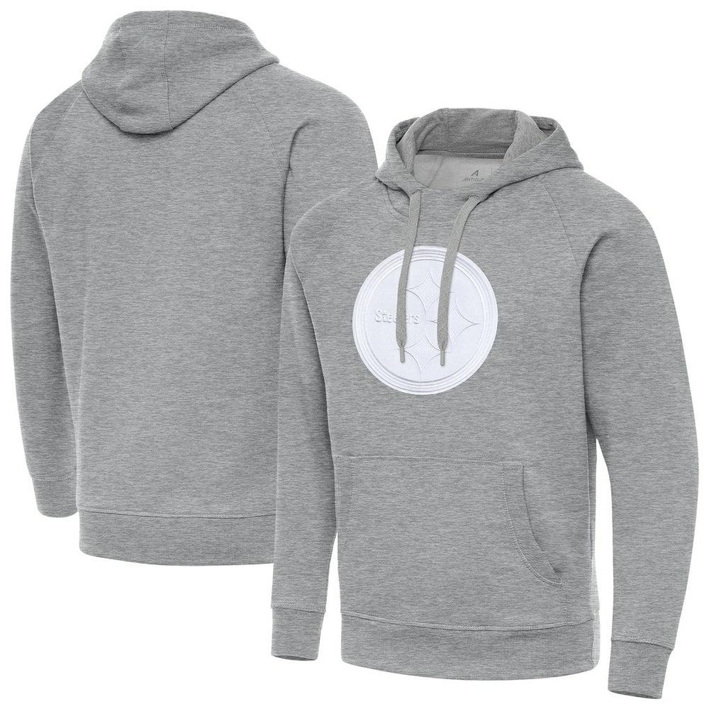 Pittsburgh Steelers Antigua Victory Pullover Hoodie Heather Gray - NFL